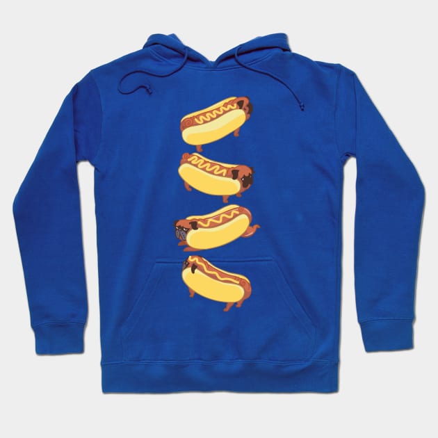 PUGS HOTDOG Hoodie by huebucket